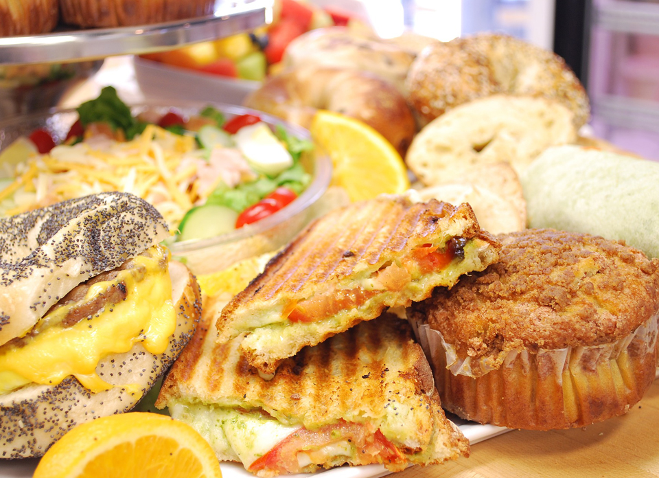 sandwiches and muffins